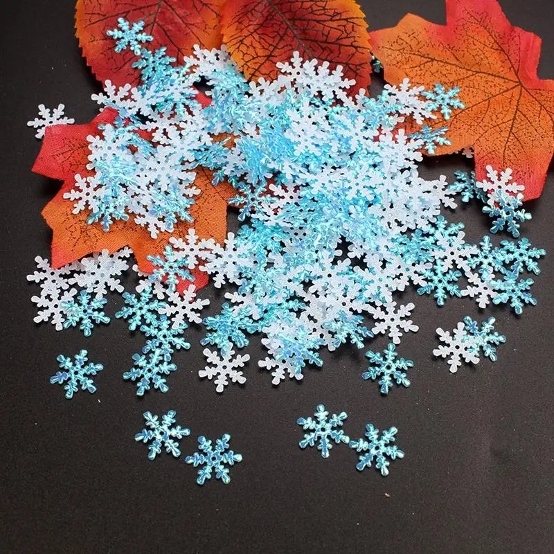 200pcs 300pcs Lots Christmas Snowflakes Confetti Artificial Snow Xmas Tree Ornaments Decorations For Home Party Wedding Decor