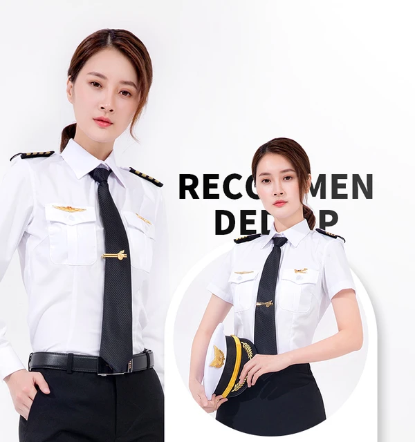Aviation Corporation Pilot Uniform Female Short Sleeve Captain Clothing  Women Merchant Airline Blouse Pants Accessories Suit - AliExpress