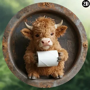 Funny Cow Bathroom Sign 1
