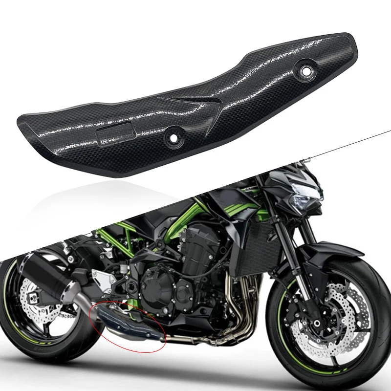 Motorcycle Exhaust System Middle Link Pipe Carbon Fiber Heat Shield
