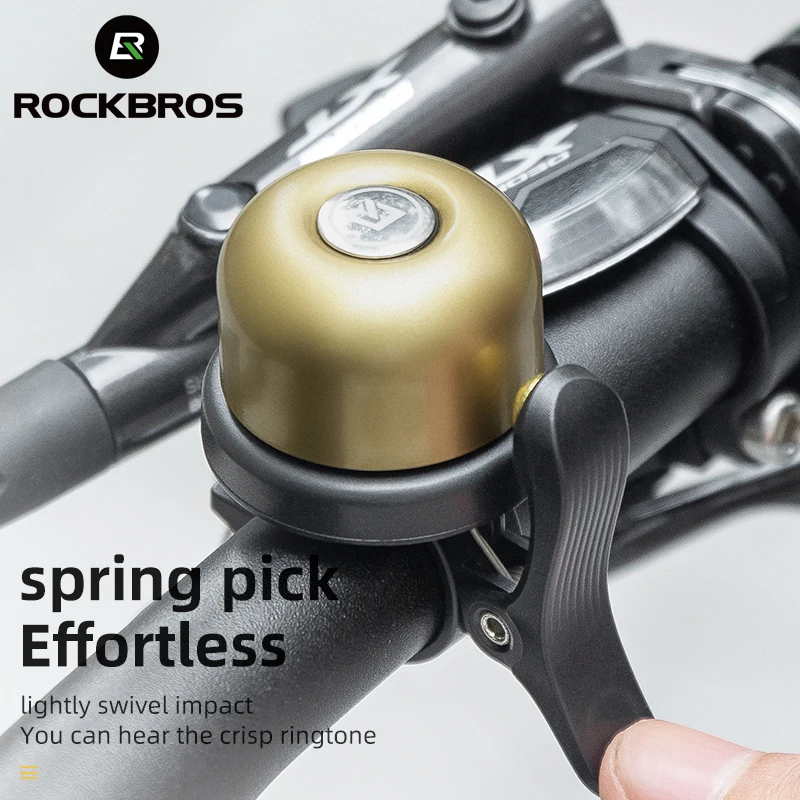 

ROCKBROS Bicycle Bell Classical Stainless Bike Bell Loud Horn Cycling Handlebar Bell Portable Alarm Safety Bicycle Accessories