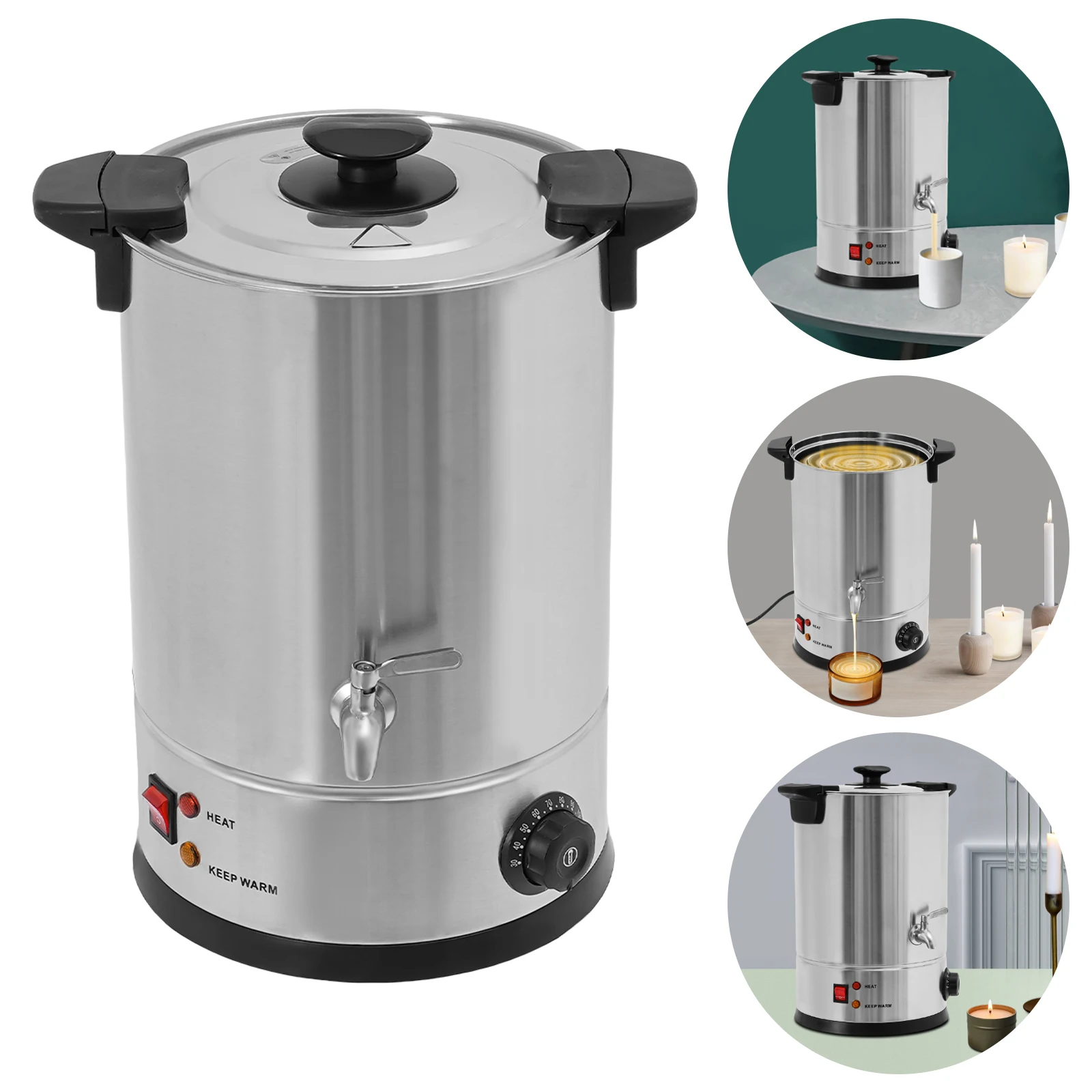 1800W 220V Adjustable Electric Wax Melting Pot 12L/8L Wax Melter with Two Indicator Lights EU Standard