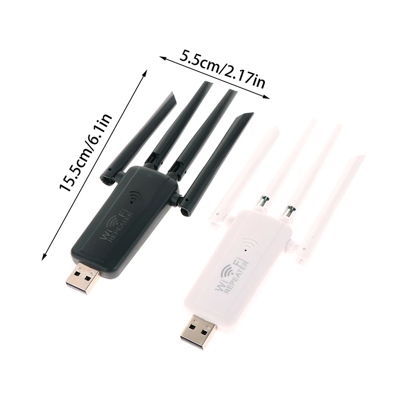 2.4G 300Mbps 무선 USB WiFi 리피터(4개 안테나 포함) 장거리 Wi-Fi 신호 확장기 고속 카드 수신기