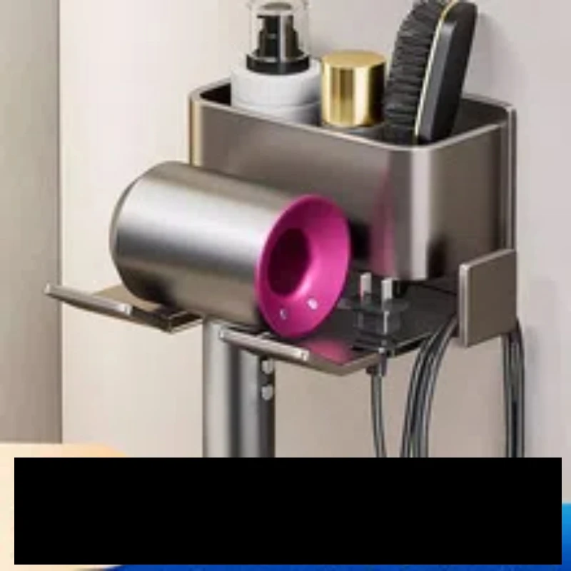 Hair Dryer Holder Wall Dryer Cradle Straightener Stand Hairdryer Organizer Box Toilet Blower Holder Shelf Bathroom Accessories 4
