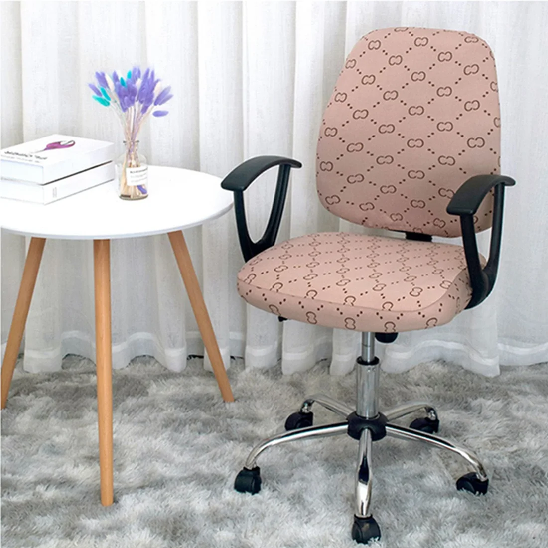 Universal Stretch Office Chair Cover with Removable Seat Protector - Stylish Home and Workspace Decor