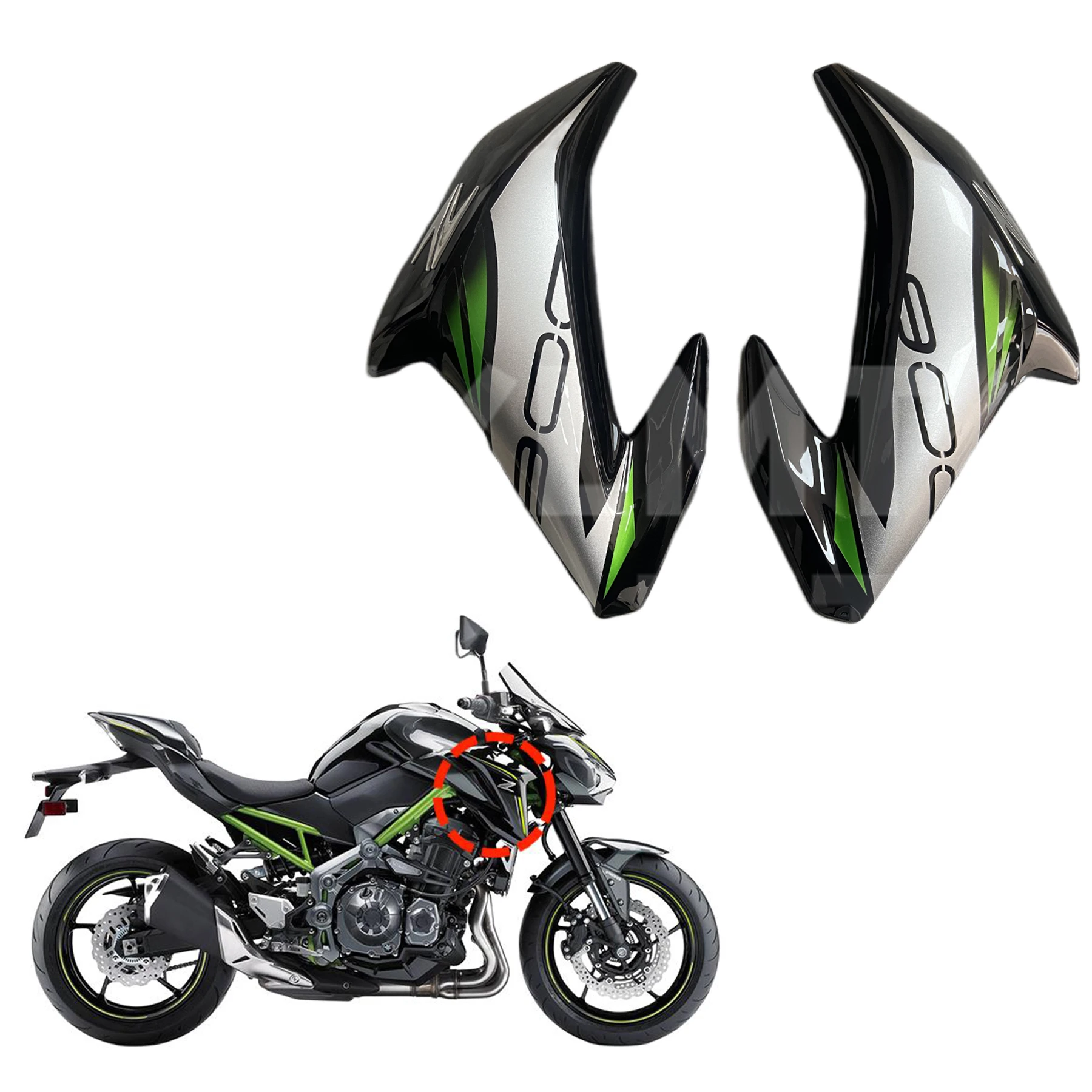 Z900 Accessories Gas Tank Side Trim Cover Panel Fairing Cowl Protect Fit For Kawasaki Z-900 2017 2018 2019 Z 900 Body Fairings - Image 2