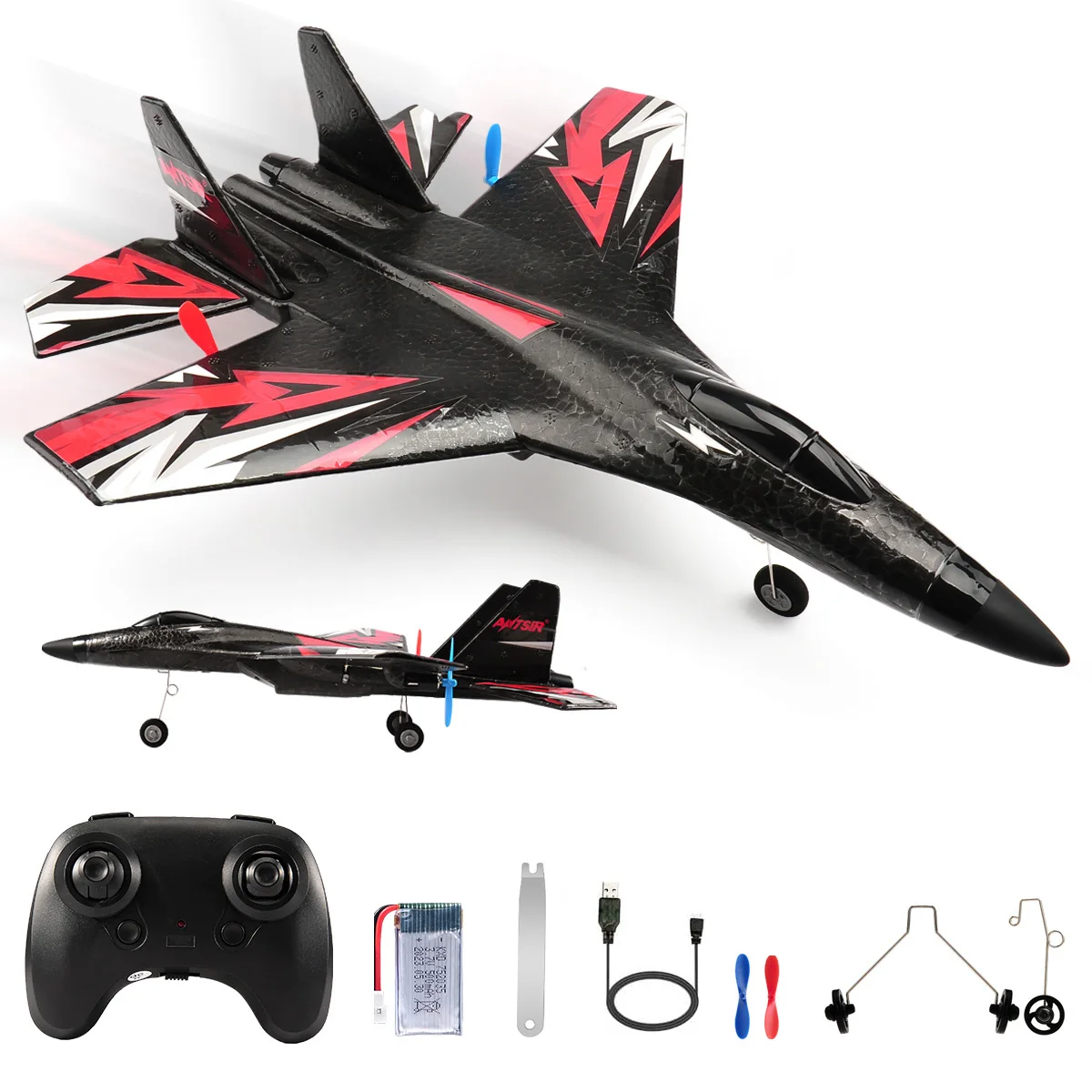 Planeur RC 2.4G 3CH avec gyroscope, 3 couleurs, 250mAh