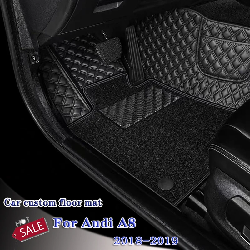 

Коврики на заказ для Audi A8 2019 2018, автомобильные коврики, автомобильные аксессуары, интерьеры, автомобильный Стайлинг, кожаные водонепроницаемые накладки на ножки