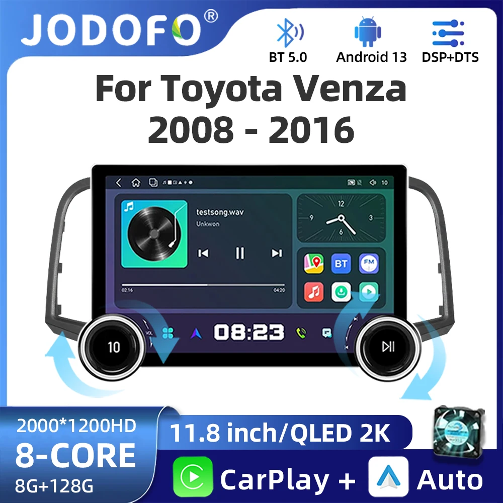 

11.8" 2K QLED Android Auto Radio for Toyota Venza 2008-2016 Stereo Car Multimedia Video Player 2 din Carplay GPS Head Unit Audio