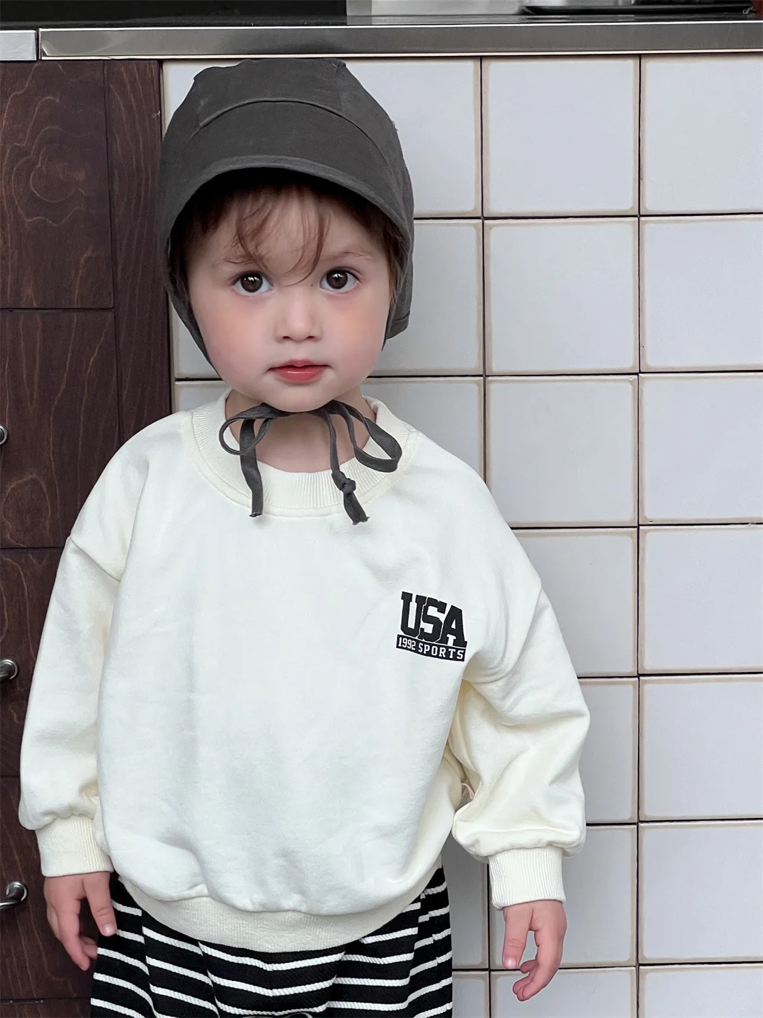 Spring New Baby Casual Sweatshirt Kids Long Sleeve Tops Letter Print Tops Infant Boy Pullover Toddler Girls Sweatshirt
