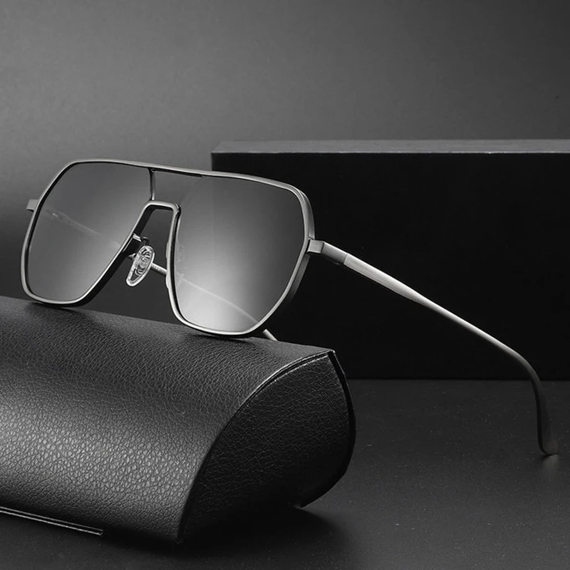 

May Flower Fashion Aluminum Photochromic Sunglasses Men Women Polarized Sun Glasses Chameleon Anti-glare Driving Oculos de sol