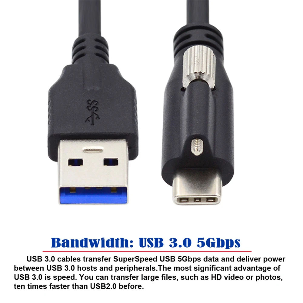 USB 3.0 Shock & Vibration Resistant Cables with Locking Screws