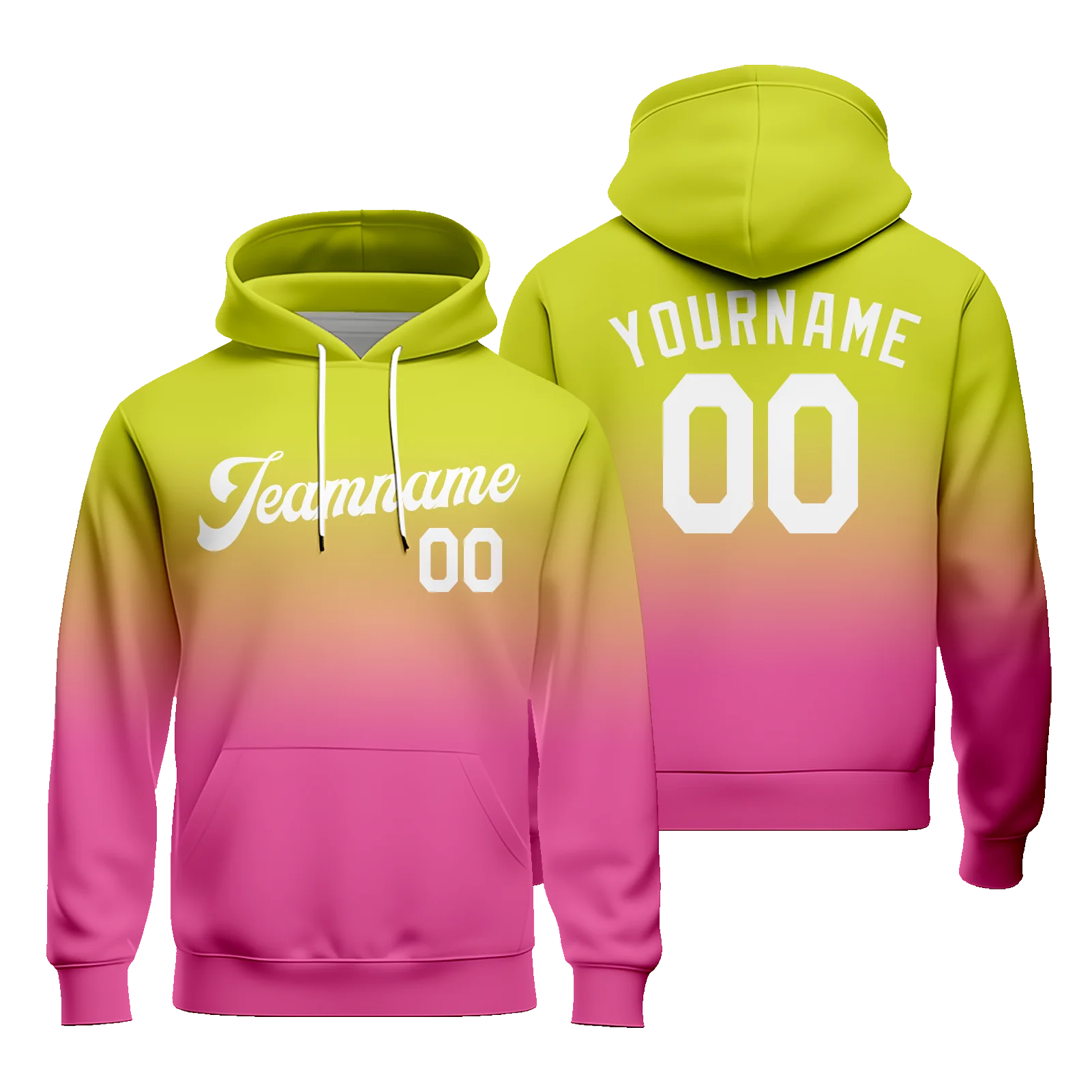 Gradient Unisex Baseball Hoodie Design Your Own Sublimation Loose Fit Sweatshirt
