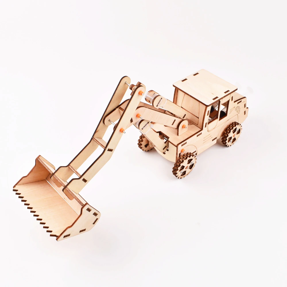 Hydraulic Loader 3D Wooden Puzzle Bulldozer Construction Car Toys Truck Shovel Loader 2CH  For Model Building Kits for Kids 3