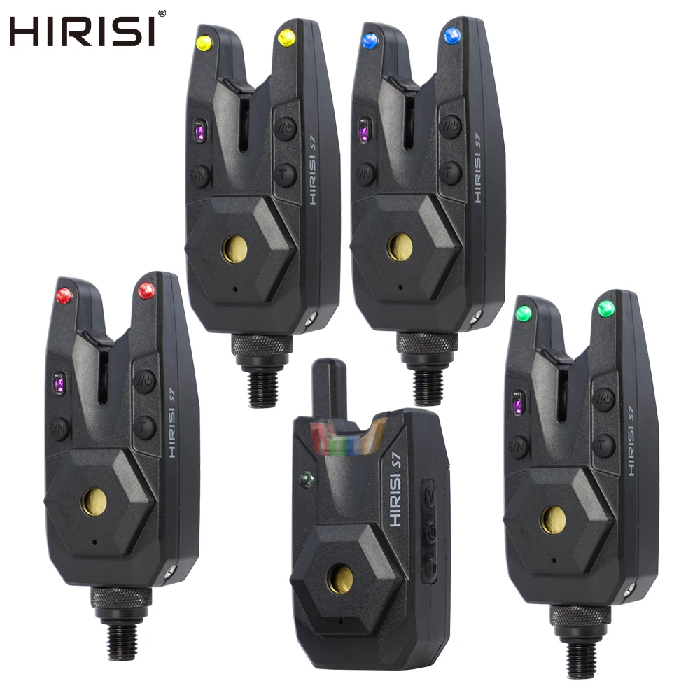 Set d'alarme sans fil Hirisi S7 étanche - Indicateur de touches pour pêche à la carpe 1+4