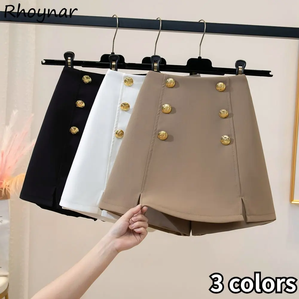 

Skirts Women Slim High Waist Minimalist Korean Popular Stylish Buttons Design Office Lady Elegant New Spring Summer 2023 Trouser