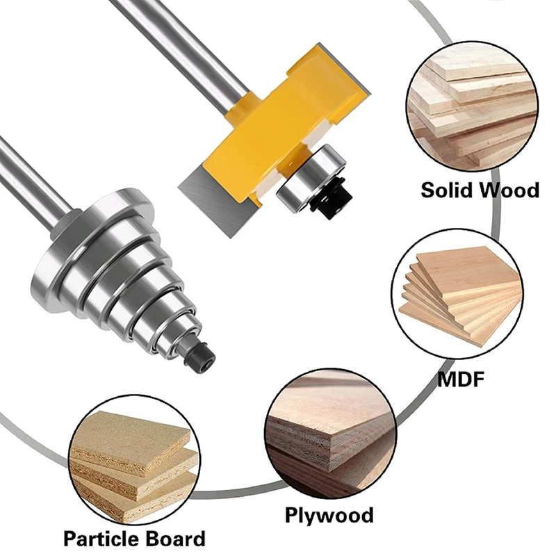 1/4 Inch Shank Rabbet Router Bit With Bearings,Router Bit Set For Multiple Depths 1/8, 1/4, 5/16, 3/8, 7/16, 1/2 Inch pellet mill for sale