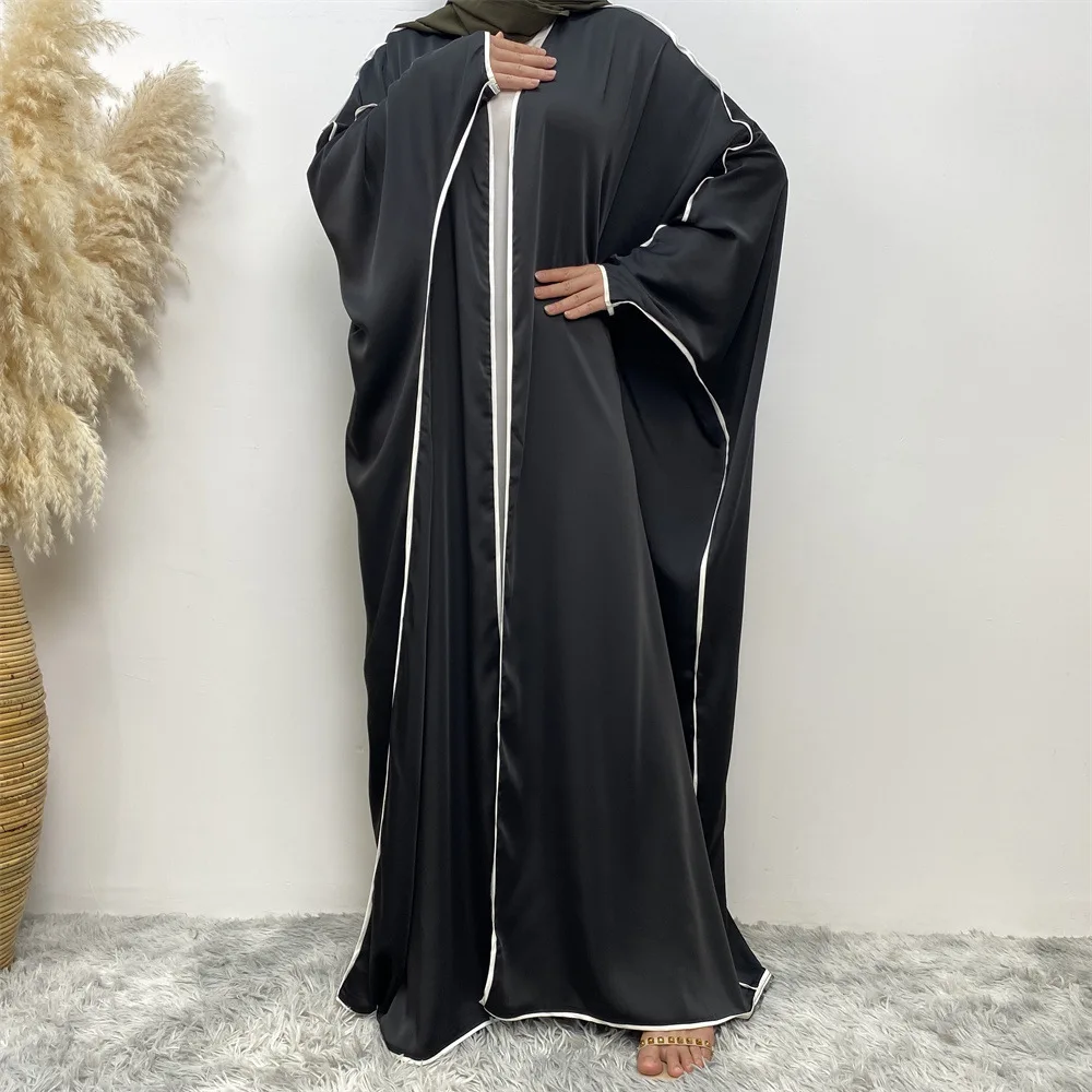 

New Muslim Elegant Open Abaya African Black Dress Dubai Long Woman Evening Robe Kaftan Oversized Moroccan Wedding Caftan Ramadan