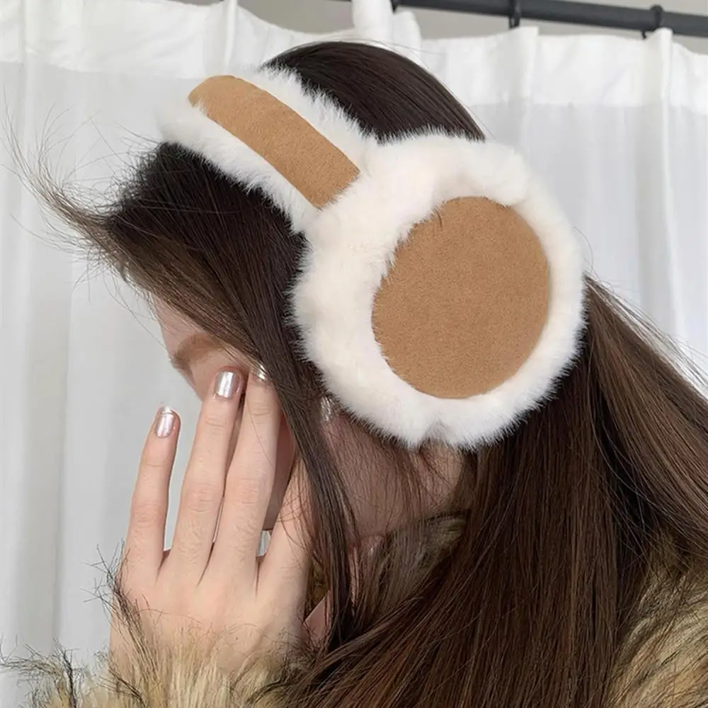 Fashion Korean Plush Earmuffs Winter Thicken Fluffy Earmuffs Warm Cold Protection Earflap Suede Plush Ear Cover Christmas Gifts