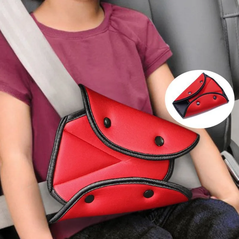 

Colorful Car Safe Seat Belt Cover Soft Adjustable Children Safety Belt Fixer Triangle Anti-ledge For Child Neck Protection Belts