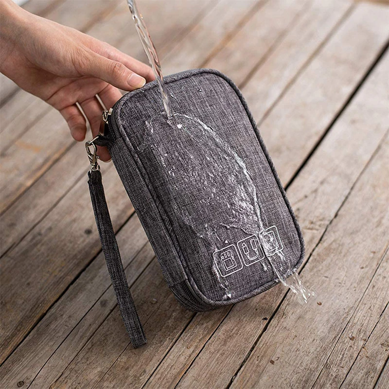 Bolsa de Armazenamento para Cabo de Dados e Auscultadores Bolsa de Armazenamento Portátil Mala Gadget Digital Dupla Camada Usb Disco Rígido Proteção Bolsa - Imagem 3