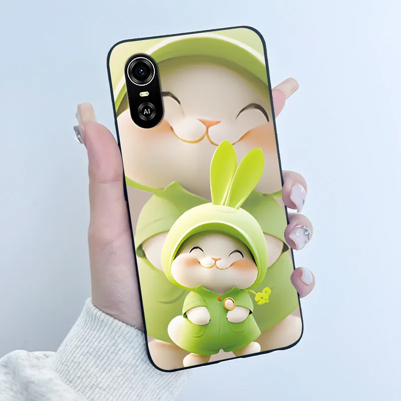 Matte Black Aesthetic Luxury Cute Pattern Soft Silicone Back Cover - Boys & Girls