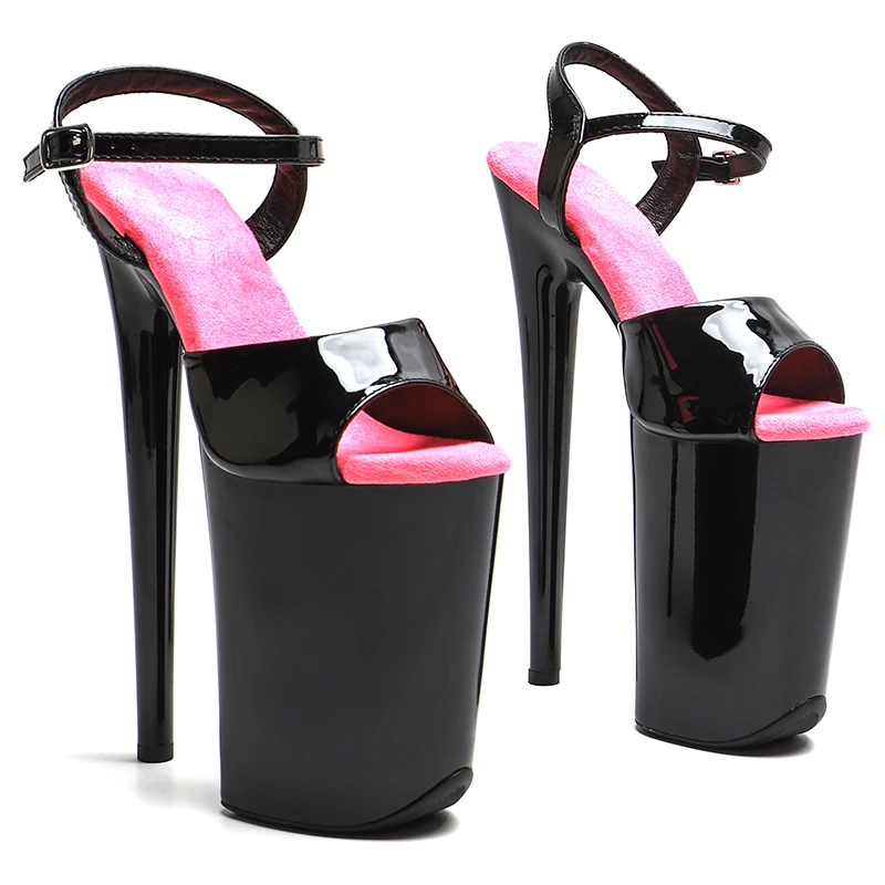 

Leecabe 23CM/9inches Patent Shiny PU upper fashion trend exotic Platform High Heels Sandals stripper heel Pole Dance shoes