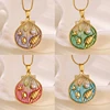 Dripping Oil Shell Necklace for Women Gold Color Imitation Pearl Geometric Pendant Stainless Steel Necklaces Fashion Jewelry