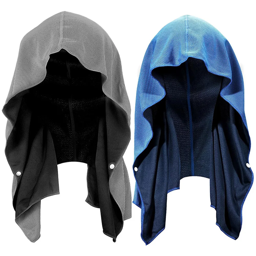Cooling Hoodie Towel Beach Camping Gym Building Sweat Absorption Sun Protection Quick Drying Sports Cooling Towel Headband
