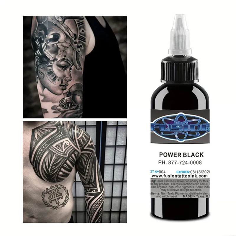 1 Pc Fusion Tattoo Ink Pigment Set Body Art 30/ 60/120/250 ml Black Professional Beauty Permanent Makeup Paint Accessories