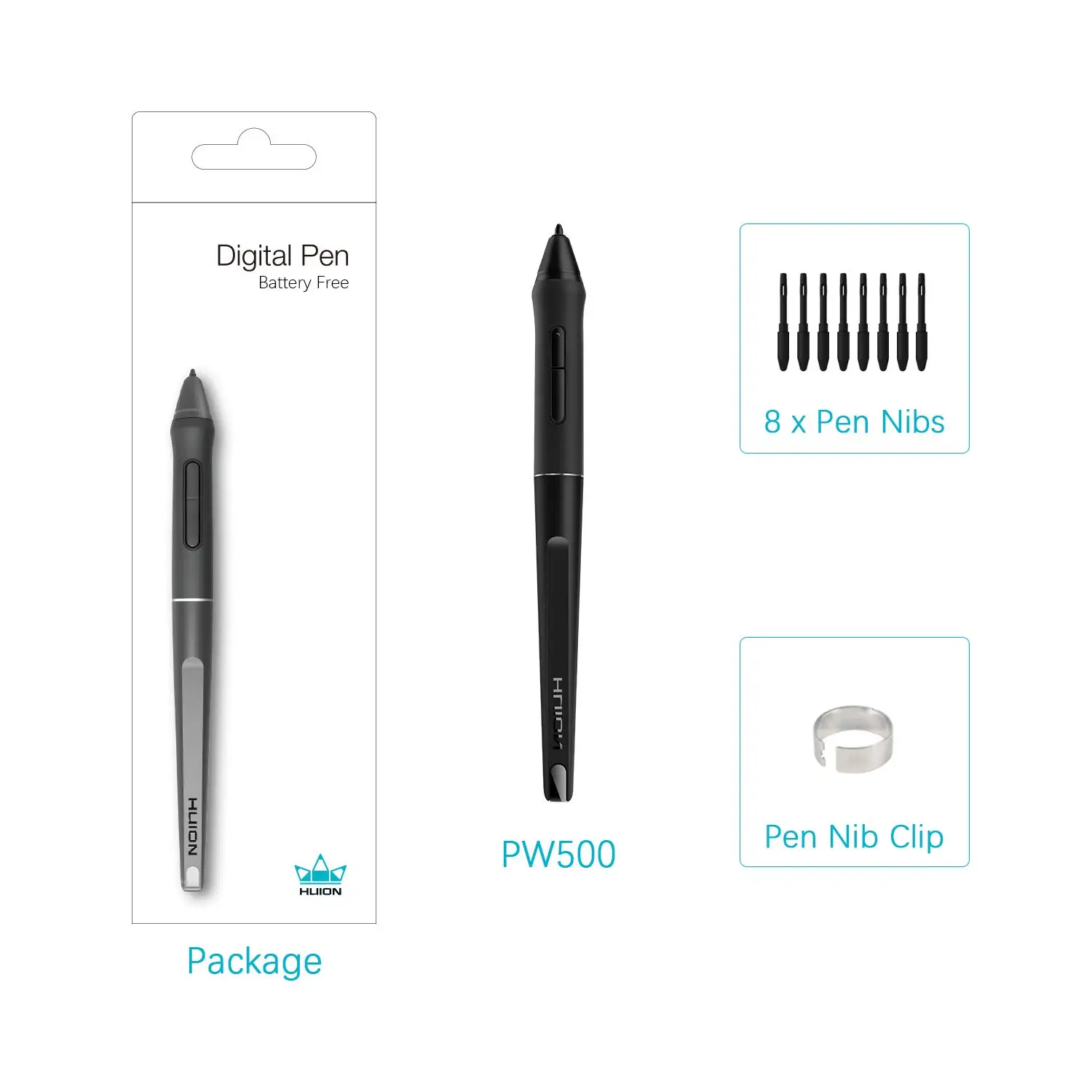 Stylus sem Bateria para Kamvas Gt191v2 Kamvas Pro 20 22 Inspiroy Q11kv2 Wh1409v2 Q620m Huion-pw500 - Imagem 2