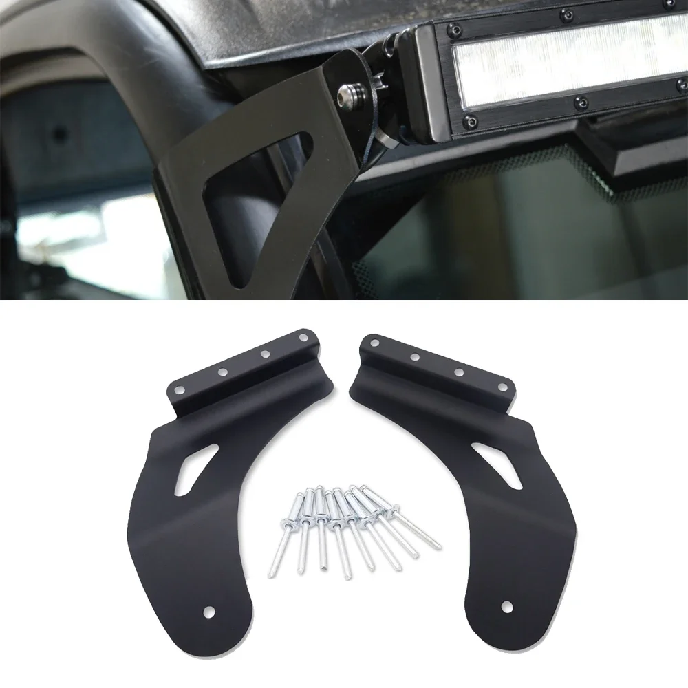 Tilt Forward / Pop-up Windshield Pro Fit Cage 50 Inches Curved Flat LED Light Bar Mount Brackets For Polaris Ranger XP900 XP1000 45 inch solar panel triangular support tilt mount durable adjustable solar panel mounting brackets