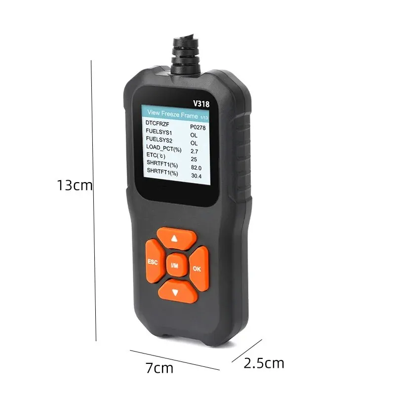 Obd2 Scanner 1 PC V318 Automobile Fault Diagnosis Instrument Engine Tester Reading Card Battery Detection
