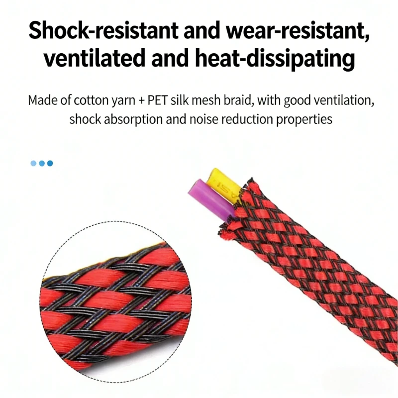Durable Braided Wire Sleeve, Insulated Cable Protection Sheath