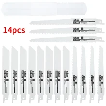 

14 Pcs Reciprocating Saw Blades Wood Pruning Saber Saw Handsaw Multi Saw Blade for Cutting Wood Metal PVC Tube Power Accessories