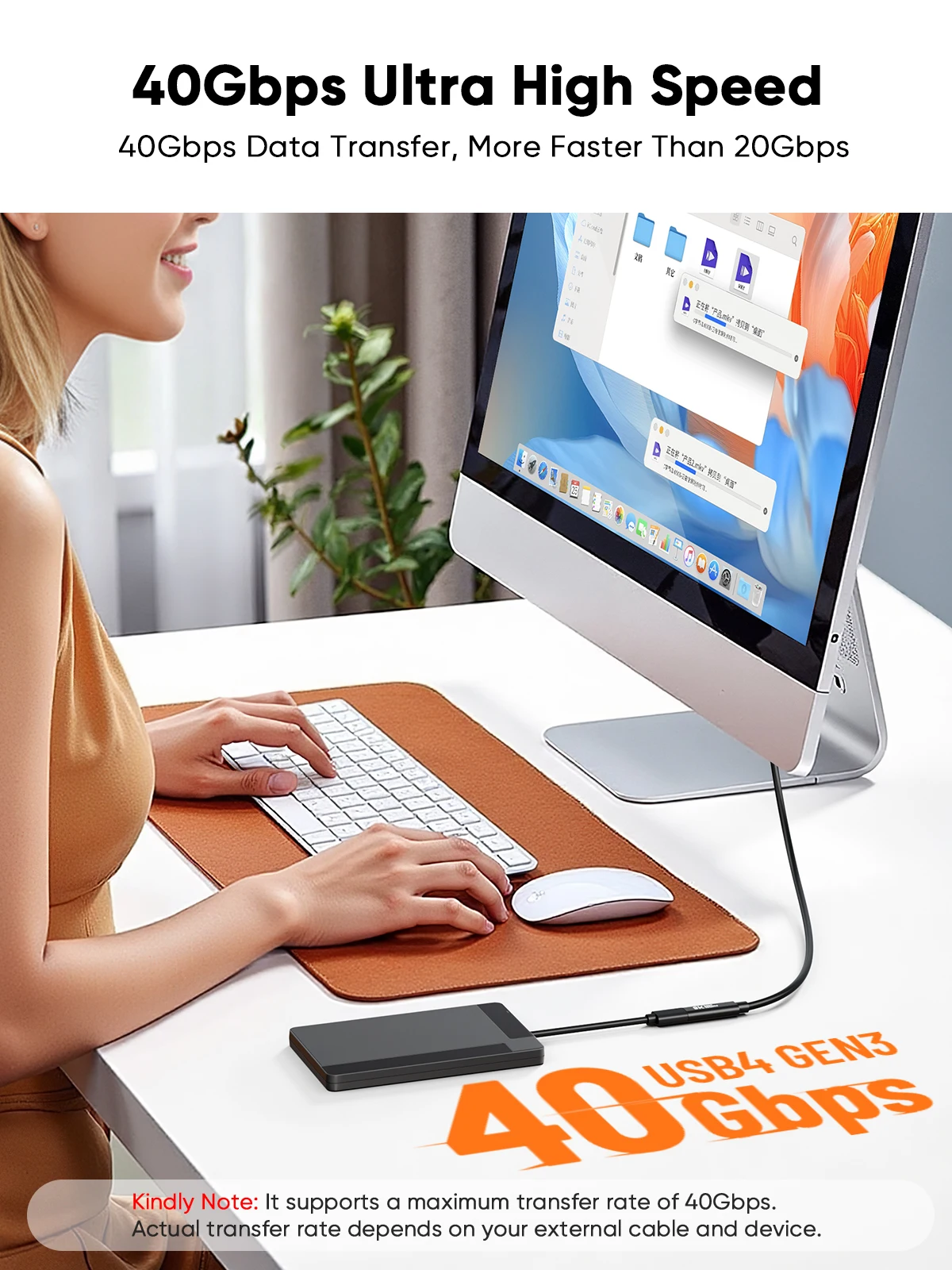 CableCreation 40Gbps USB4 연장 케이블 Type-C 수컷 암컷, 8K 4K@60Hz 영상 지원, 240W PD 고속 충전, 썬더볼트 4/3 USB4 3.2 호환 맥북 노트북 허브 도킹스테이