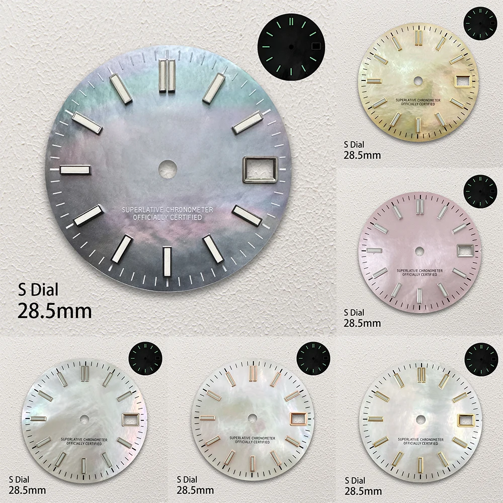 28.5mm S 로고 Fritillaria 다이얼 맞는 NH35/NH36/4R/7S 일본..