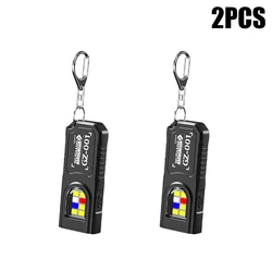 Compact USB - C Rechargeable COB LED Keychain Flashlight - Waterproof Hanging Pocket Lamp (2PCS)