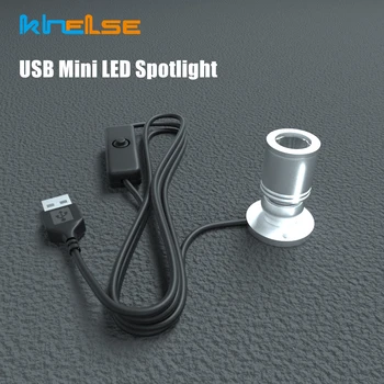 미니 LED 스포트라이트, 조절식 쥬얼리 캐비닛 쇼케이스 카운터 램프, 표면 장착 천장 스포트라이트, 스위치 포함, USB DC5V, 3W