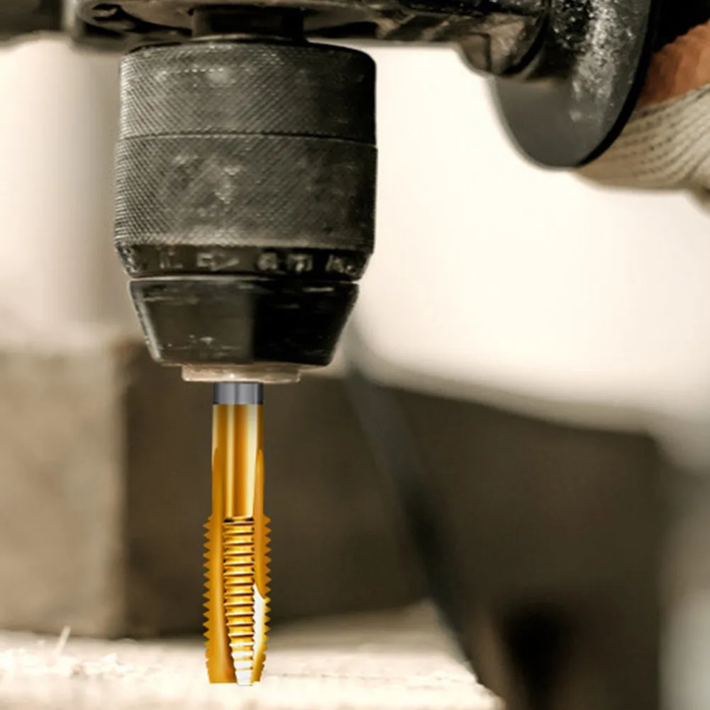 HSS Titanium Coating Thread Tap Screw Machine Tap Drill Bit M2-M12 Metric Straight Flute Thread HSS6542 Threading Drill drill bits screw tap electric drill tap tool hand tap tool hand tap drill drill tap tool drill and tap tool