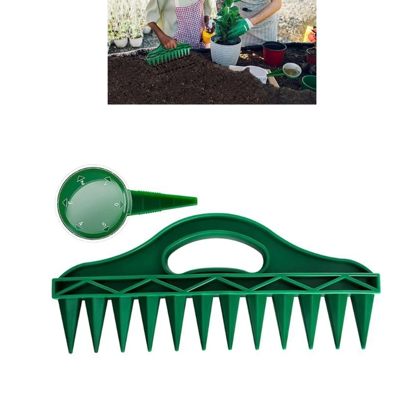 

Garden Seed Dispenser Seeder Planters Tool Set 12 Holes Garden Seed Spacers with Adjustable Garden Hand Planters Tool 40JA