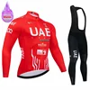 Uae New Winter Thermal Fleece Long Sleeve Cycling Jersey Set Bib Pants Ropa Ciclismo Bicycle Clothing MTB Bike Mens Team Suit 2