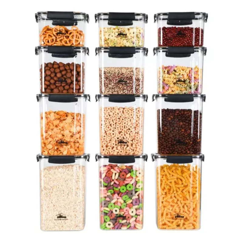 12 Door Food Supplies With Latches, Hermetic Pots For Food and Organization Pots