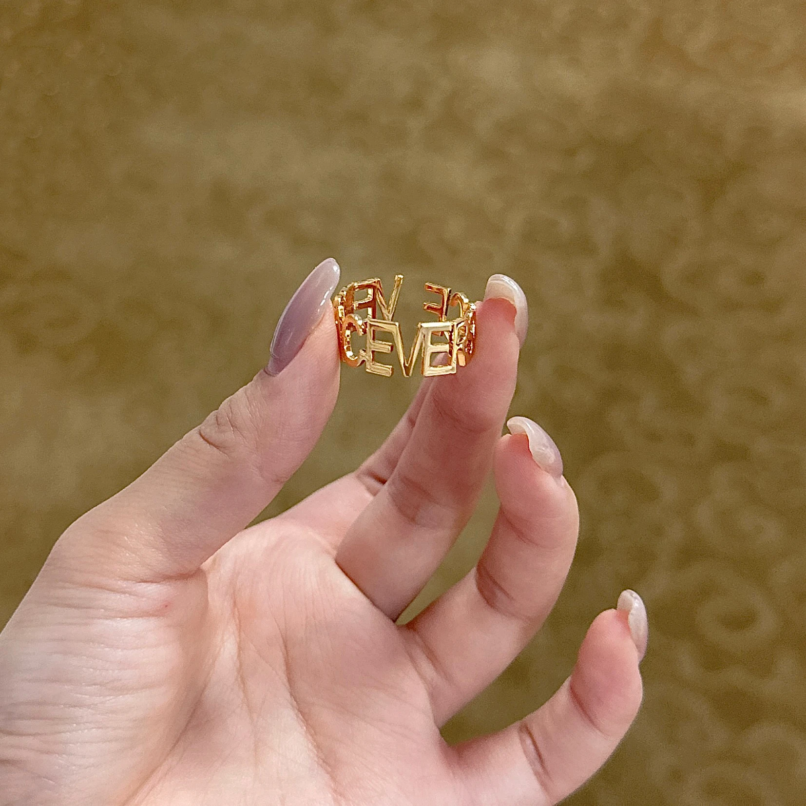 

Женское открытое регулируемое Золотое кольцо, кольцо с именем на заказ, персонализированное ювелирное изделие из нержавеющей стали, романтичный Рождественский подарок для пары