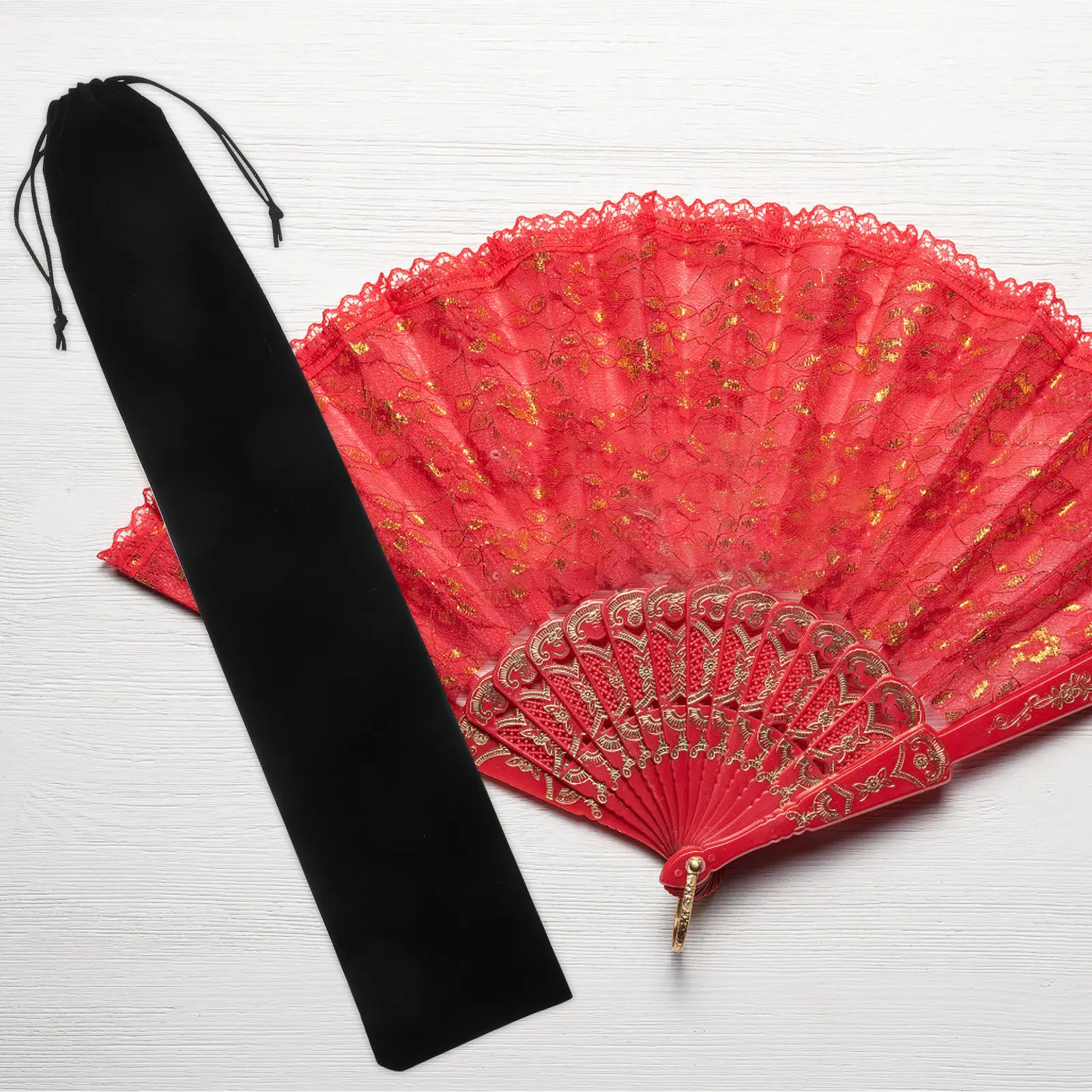 2Pcs 접이식 팬 보관 가방 경량 드로스트링 주최자 휴대용 여행용 파우치 보호 팬 커버 핸드헬드