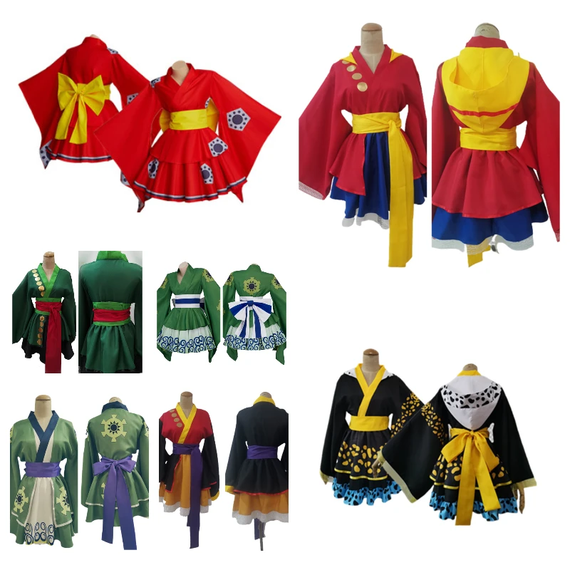 

Anime One Piece Luffy Cosplay Costume Roronoa Zoro Trafalgar Law Women Girls Lolita Dress Outfits Halloween Carnival Party Suit