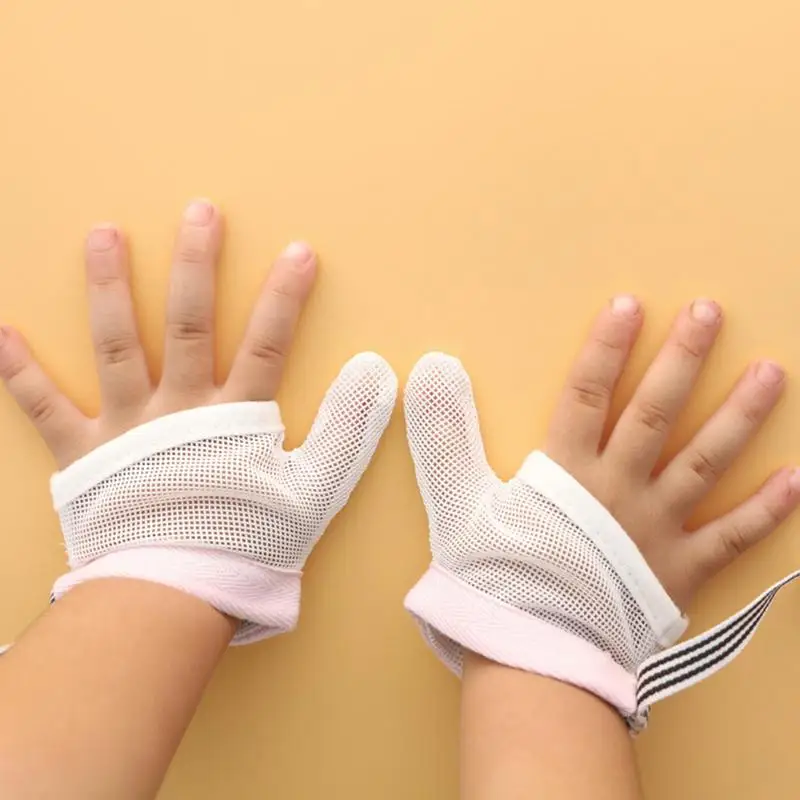 Newborn Gloves Thumb Protector Baby Mesh Gloves Baby Mittens Protective Gloves Children's Mittens Baby Hand Mittens Nail Biting 4