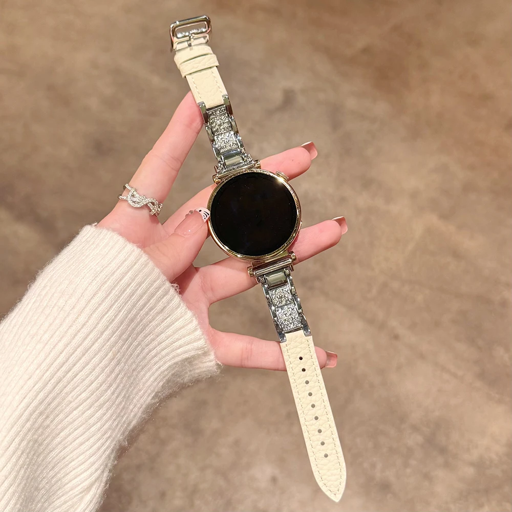 Elegant Diamond-Accented Women's Metal Watch Strap Bracelet
