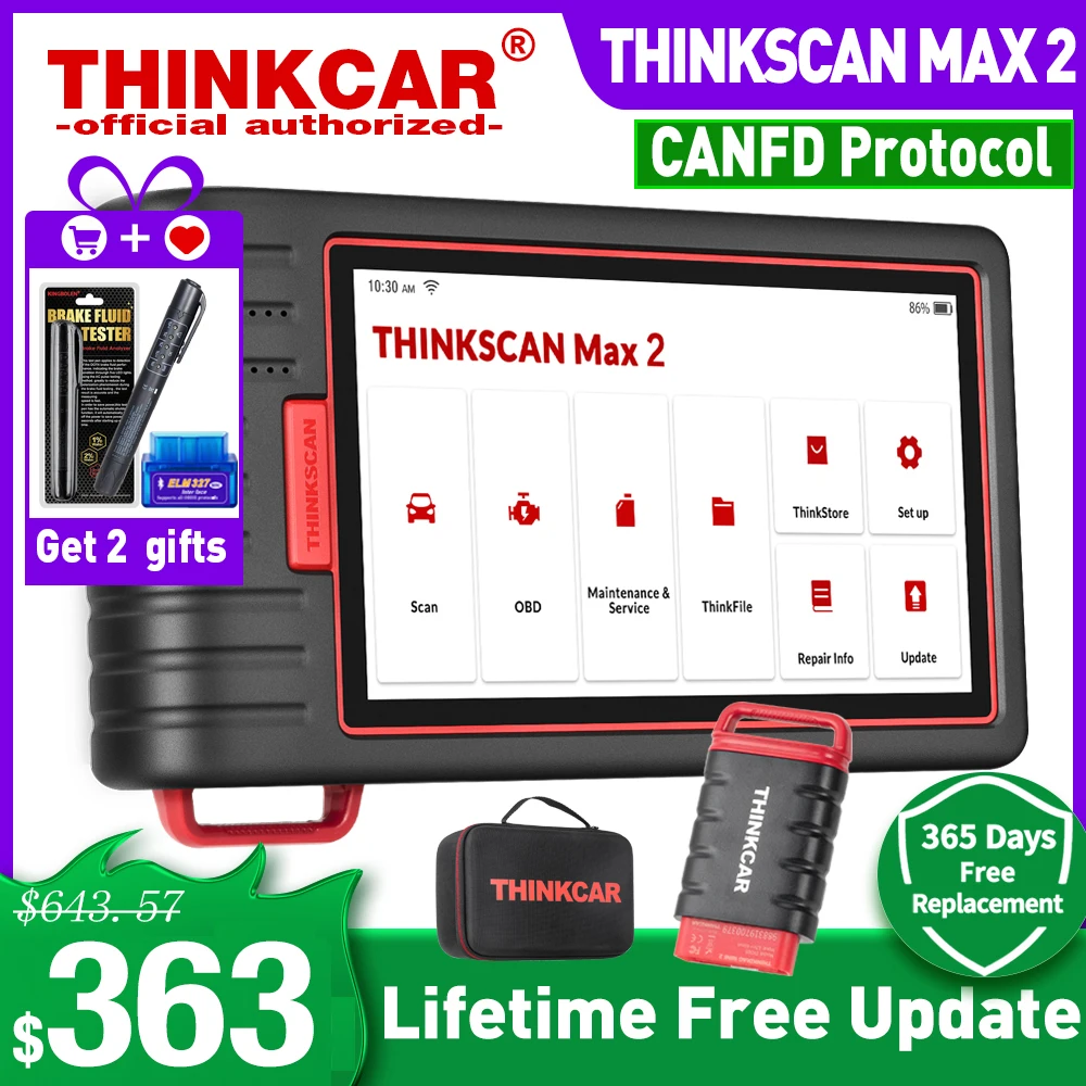 Tanie THINKCAR ThinkScan Max pełny układ samochodowe narzędzia diagnostyczne MAX 2 skaner OBD2 DPF IMMO sklep