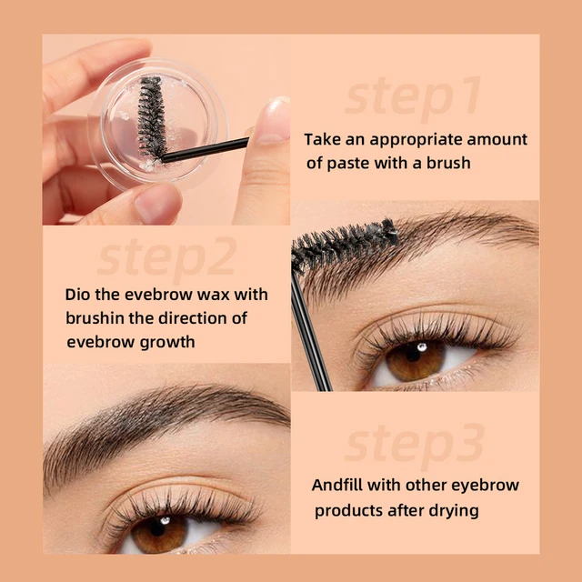 QIBEST Sapone gel a forma di sopracciglio Gel per sopracciglia tridimensionale trasparente Impermeabile Trucco per sopracciglia a lunga durata Cera per lo styling delle sopracciglia 5